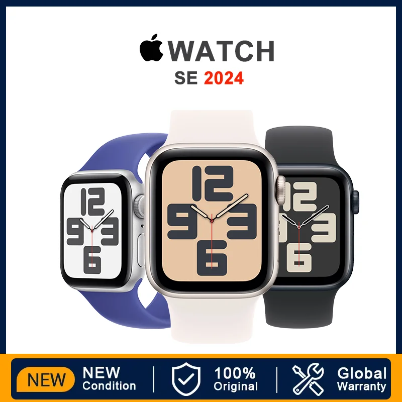 Apple Watch SE 2024 GPS Aluminum case 40mm / 44mm OLED display S8 SiP core processor iOS SmartWatch 11  NEW Origina 100%