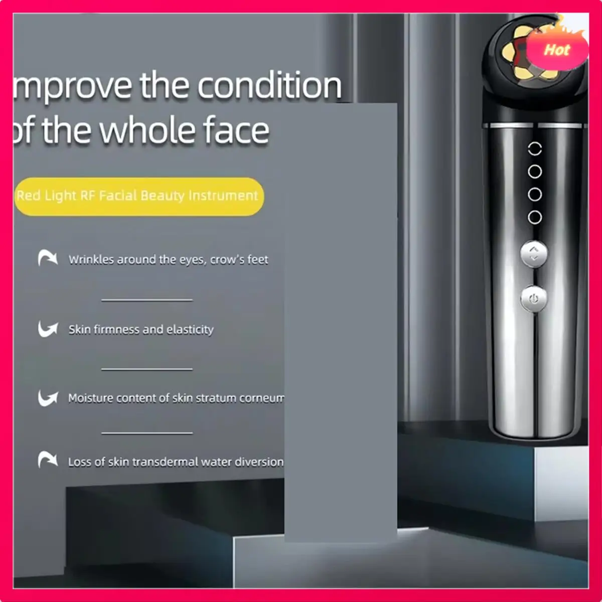 AD-Microcurrent gezichtsapparaat Rood licht gezichtsbeeldhouwen hulpmiddel voor nek- en ooghuidverzorging Gezichtsmassager Perfecte geschenken