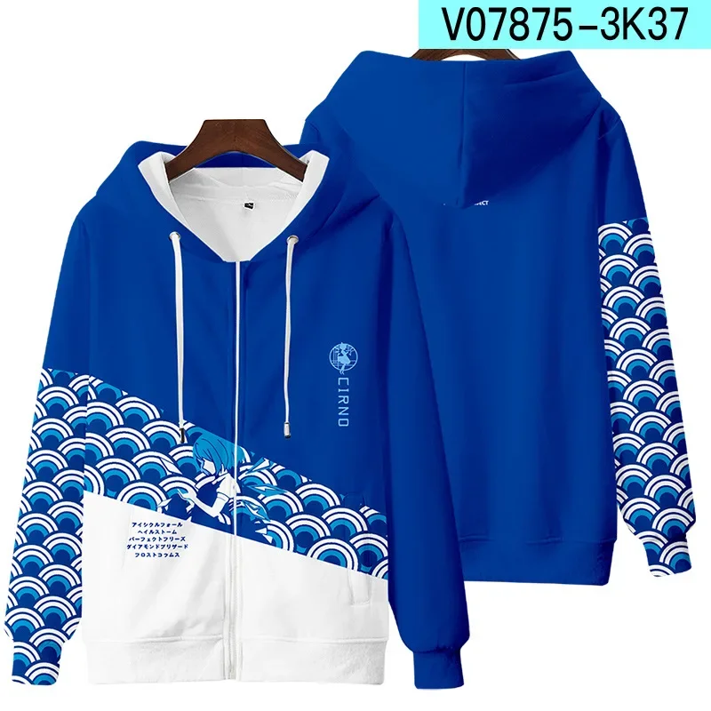 Anime Touhou Project Women/Men Hoodies Sweatshirts Cirno Remilia Scarlet Flandre Scarlet Cosplay Zipper Hooded Jacket Outerwear