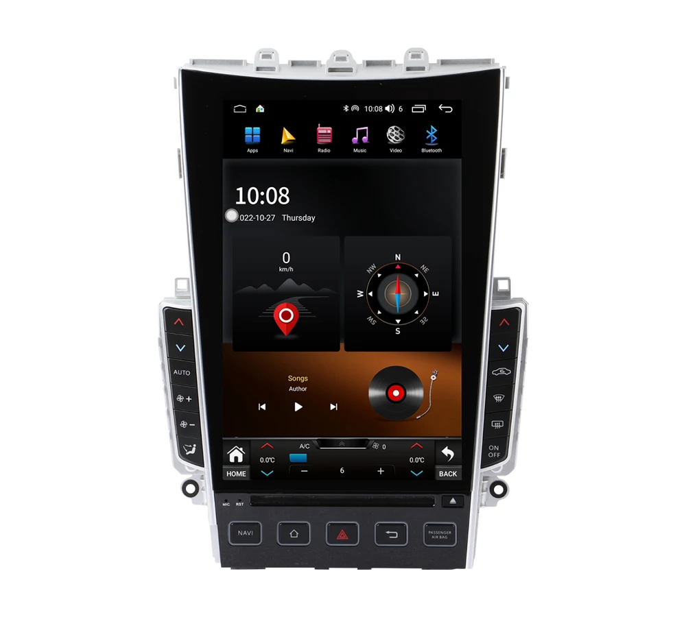 12'' Vertical Touch Screen Android GPS Navigation DVD Player Stereo Multimedia Audio System For Infiniti Q50 Q50L Dashboard