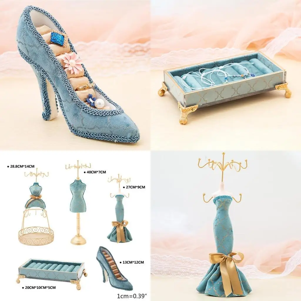 

J78F Синяя бронзовая подставка для ювелирных изделий для демонстрации многих видов ювелирных изделий