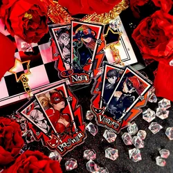 Amamiya Ren Anime Keychain Akechi Goro Acrylic Key Chain Hamuko Kawaii Key Ring Accessories Bag Pendant Ornament Friend Gift