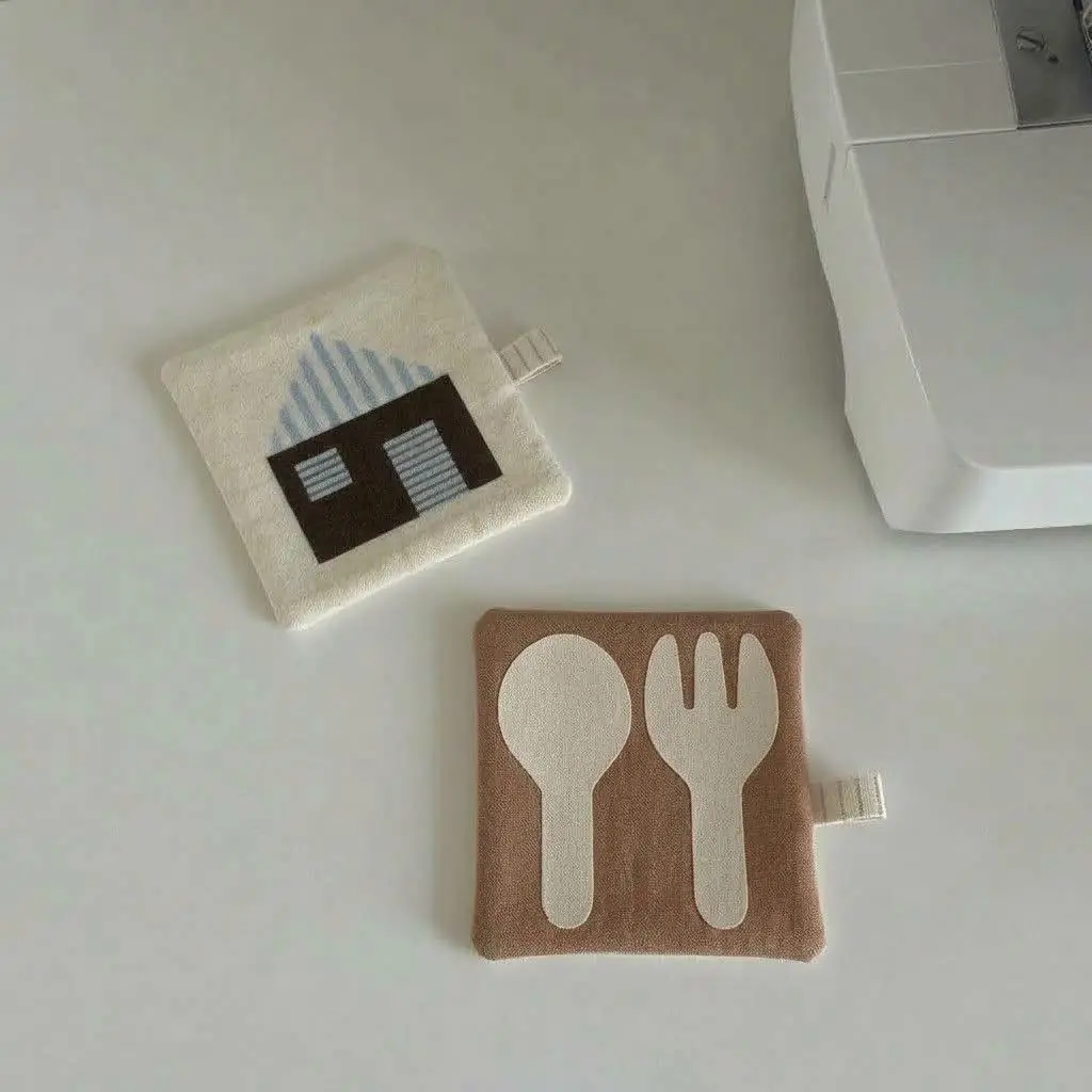 3-Piece Kawaii Coaster Tableware House Coaster Desktop Decoration Daily Necessities Anti-scalding Non-slip Girly Heart