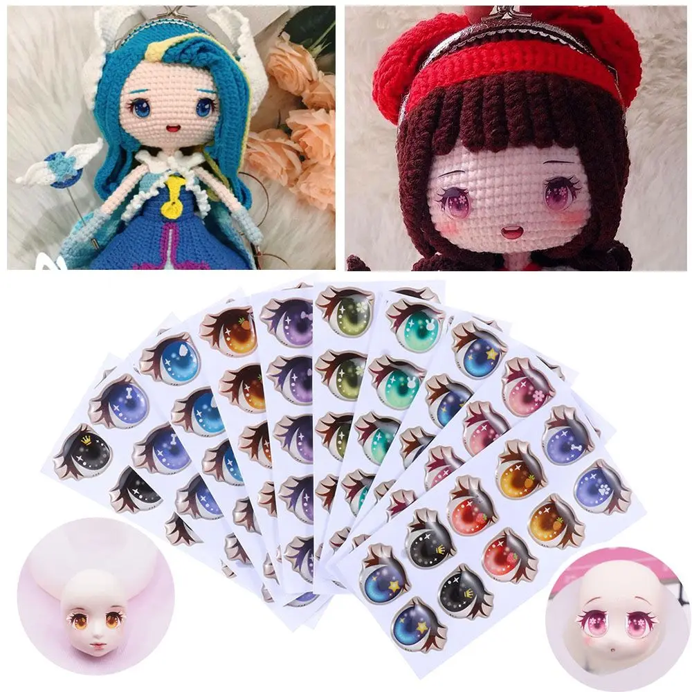 10Pairs Multistyles Anime Figurine Doll Educational Toys Clay Decals Love Cute Sticker Cartoon Eyes Stickers Face Organ Paster