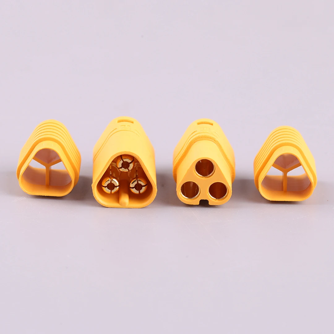 AMASS MT60 3.5mm 3-Pole Bullet Connector Plug Set for RC UAV ESC to Motor 60A Quick Removal Three-Line Connector