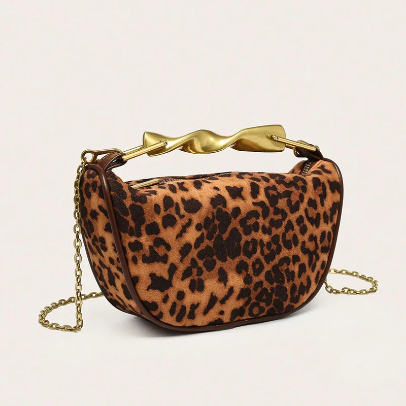 

Fashion Leopard Women's Bag Metallic Handle Evening Bags for Women Handbags Animal Printed Shoulder Crossbody Bag Designer Bags
