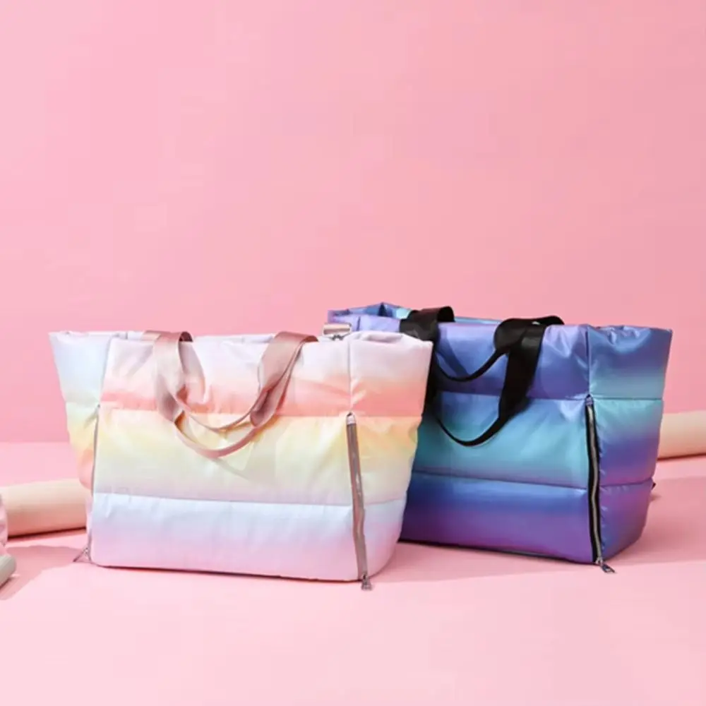 Large Capacity Women Gym Sports Bag LightWeight Dry Wet Separation Waterproof Swimming Bag Soft Shoulder With Zipper Handle