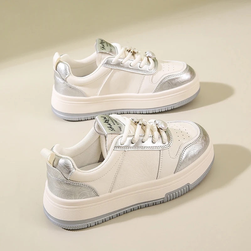 

Женские кожаные туфли на танкетке, милые спортивные туфли из натуральной кожи, без застежки, на осень, 2024