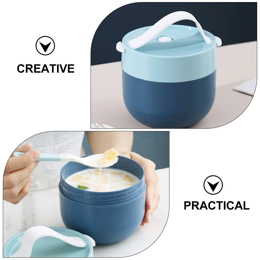 Portable Soup Cup Breakfast with Lid Cereal and Milk Container Cups for Work Travel