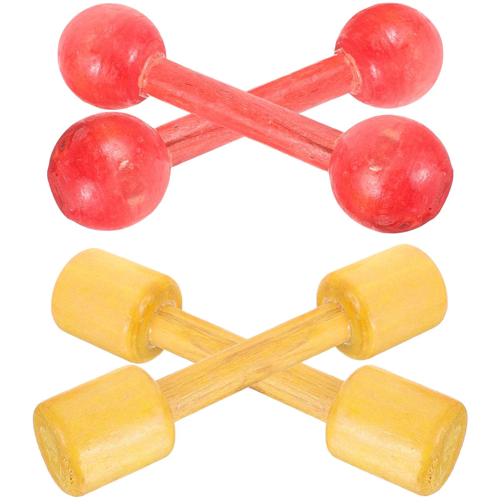 2 Pairs Dumbbells Bath Toys Weights Yellow Home Adjustable Toddler Tools Small