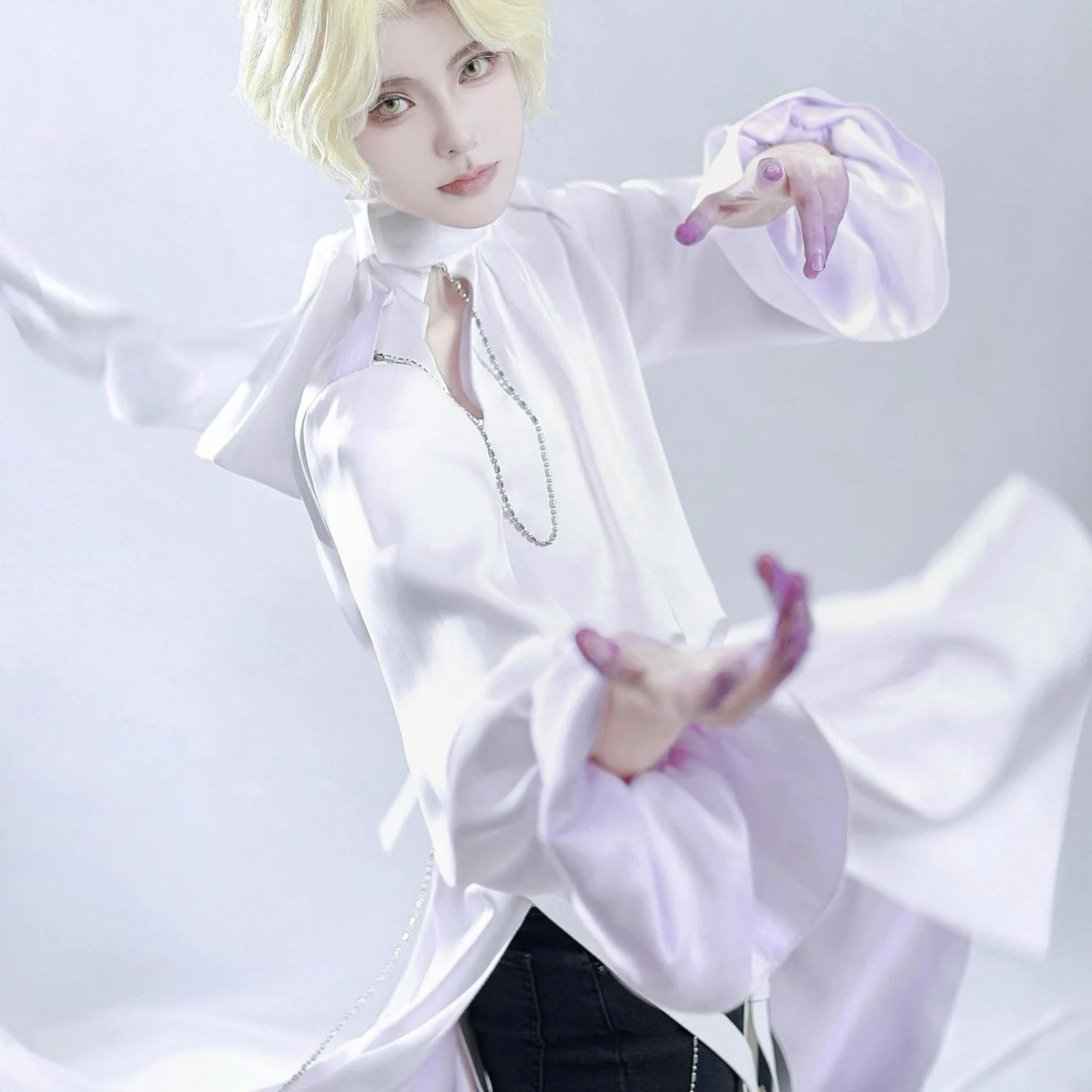 أنيمي الغريبة المرحلة لوكا تأثيري حلي قميص أبيض الملحقات مجموعة كاملة لوكا شعر مستعار تأثيري الدعائم للنساء الرجال ملابس الحفلات البدلة