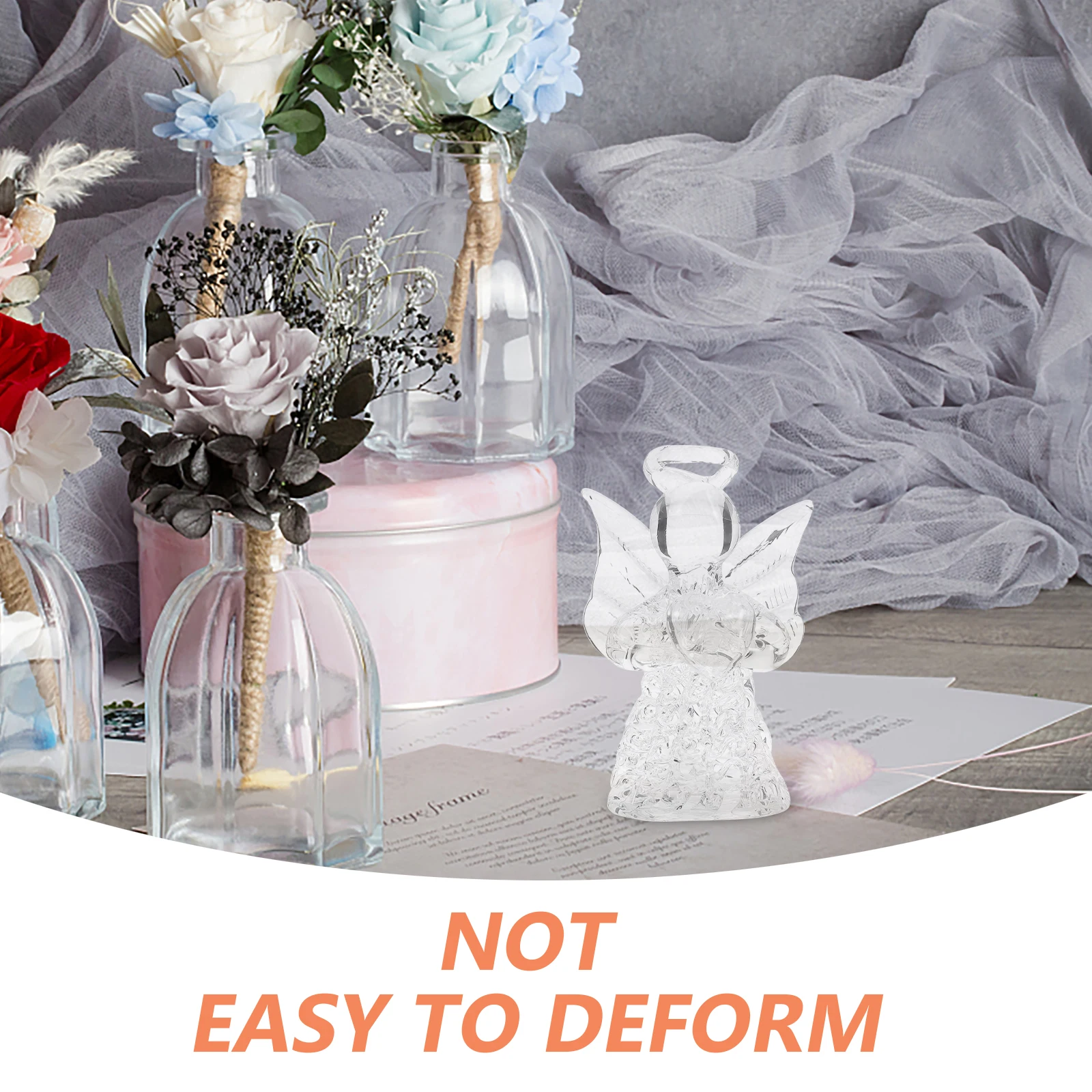 

1Pcs Blessing Angel Wind Chime Glass Pendant Elegant Wedding Party Hanging Ornament Home Decor Craft Decoration