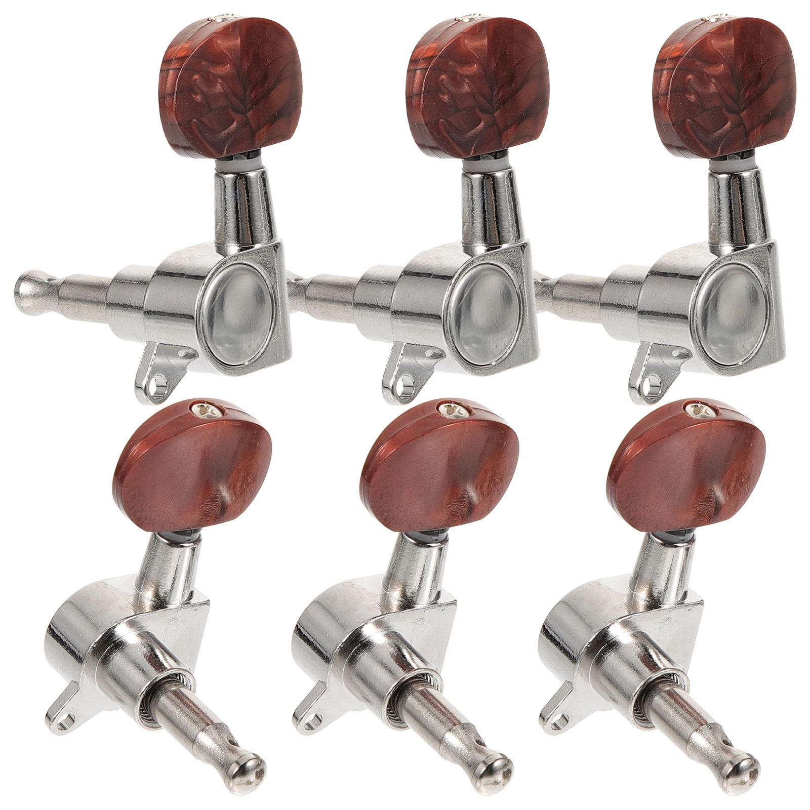 

6 Set Fully Enclosed Chord Shaft Guitars Tuners Acoustic Pegs High Button Zinc Alloy