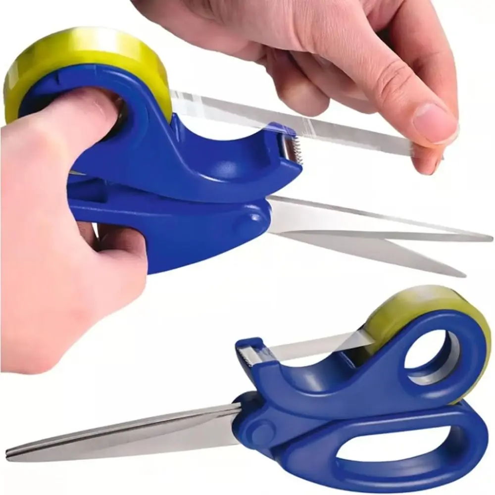 New Tape Dispenser Office Scissors Safety With Transparent Tape Tailor Shear Multipurpose Portable DIY Paper Cutter for Desk