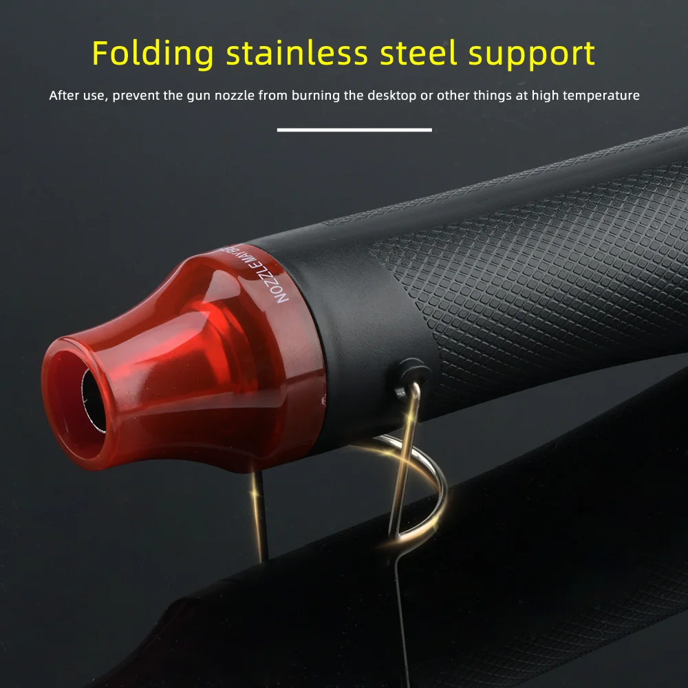 Imagem -03 - Mini Heat Gun 300w Alta Potência Cerâmica Macia Aquecedores de Calor Rápido para Heat Shrink Tubing Heat Shrink Film ue Eua Plug Ac110v 220v