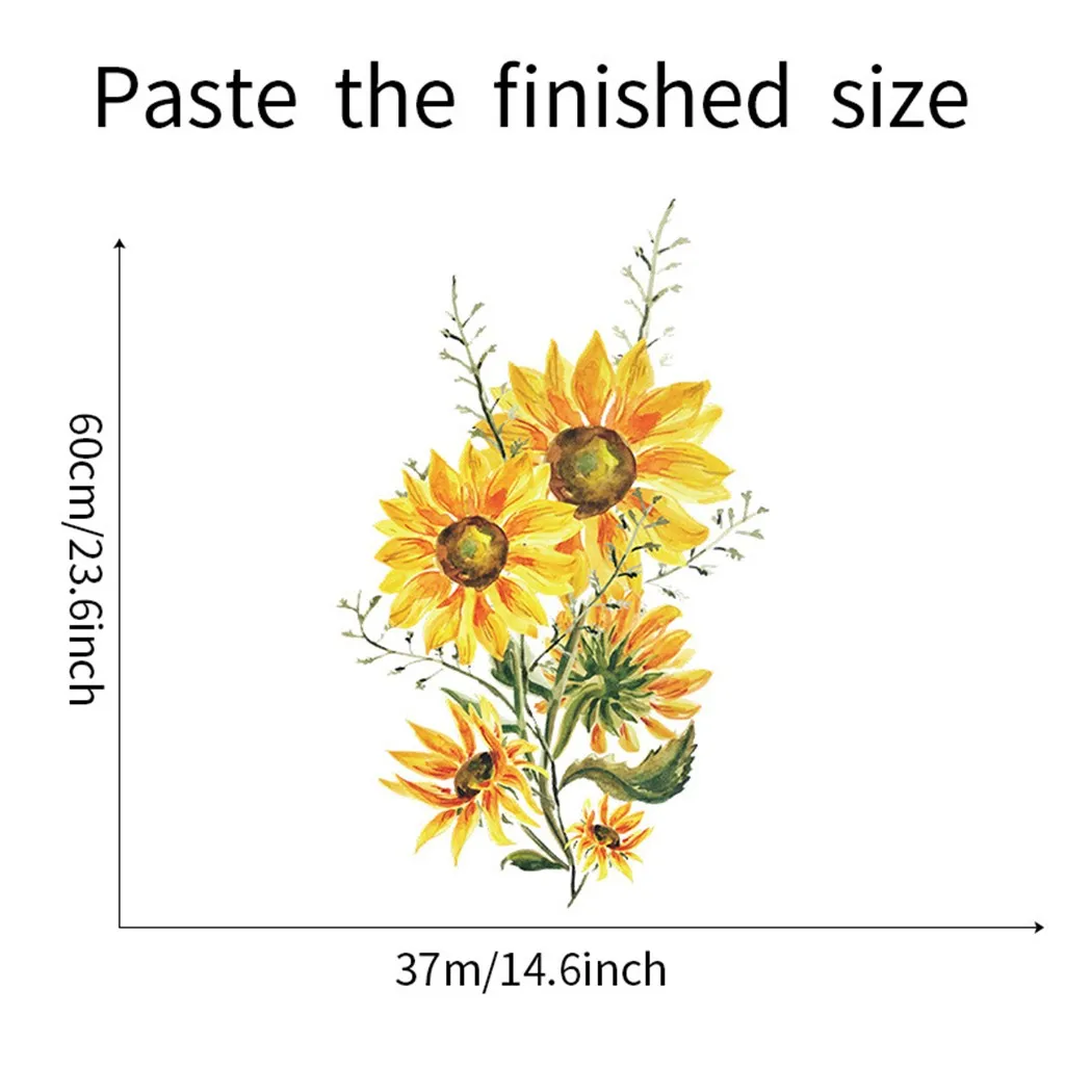 Office Wall Sticker Removable Small Vinyl Wall Wallpapers Stickers Sunflower Art Decals Decoration Living Room