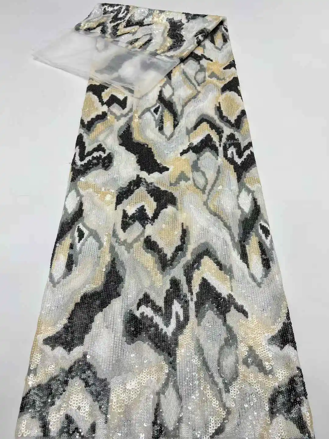 Высококачественная роскошная кружевная ткань с блестками, французская вышивка, тяжелый жених, африканская, нигерийская мода, вечернее платье