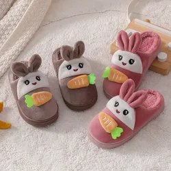 Winter Unicorn Slippers Kids Girls Boys Home Shoes Baby Fur Slides Cotton Indoor Warm Fluffy House Children Slipper Shoes