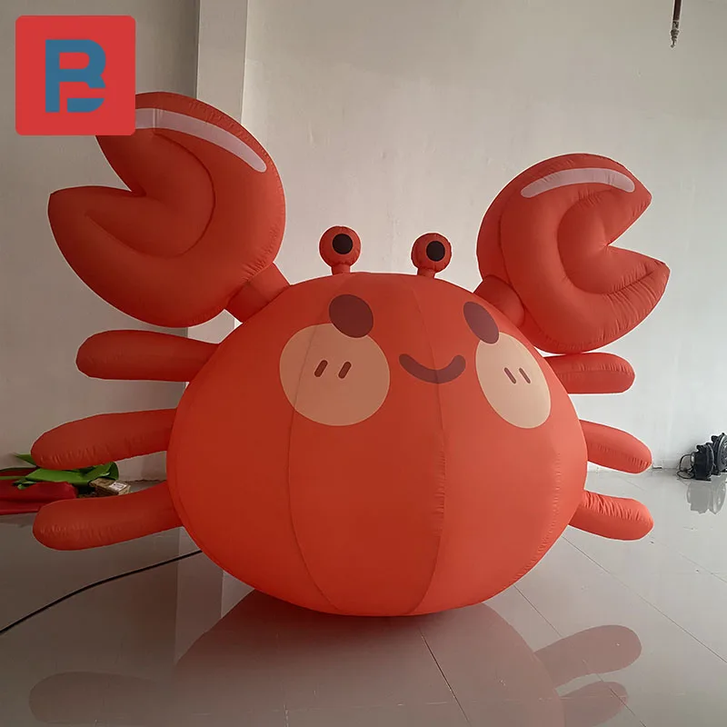 Inflatable cute cartoon Crab Air Model Q version IP Custom Night Aquatic market drainage ocean-themed lighting