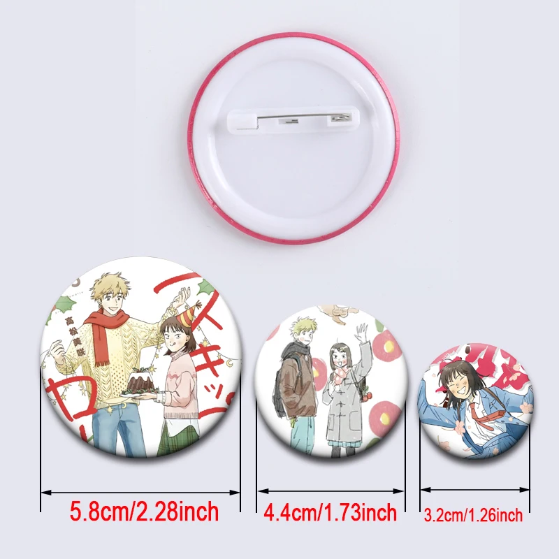 Round Handmade Brooches Anime Skip and Loafer Enamel Pins Iwakura Mitsumi Shima Sousuke Cartoon Badge Backpack Accessories Gifts