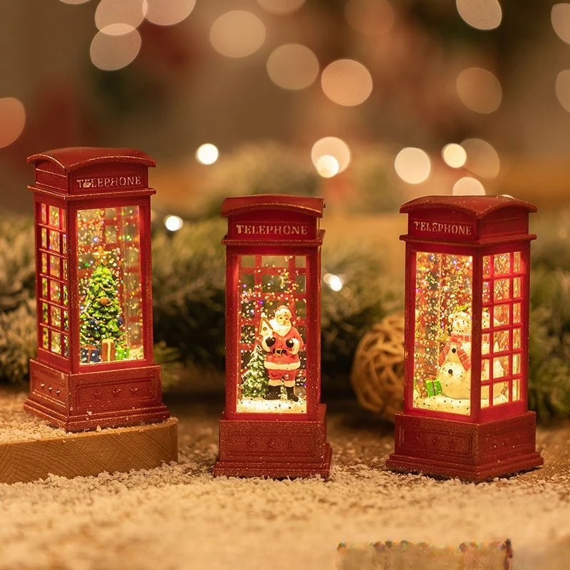 Kerstversiering, kleine nachtverlichting Scène-arrangement Kerstboom Desktopornamenten Kindercadeaus Kristallen lichten