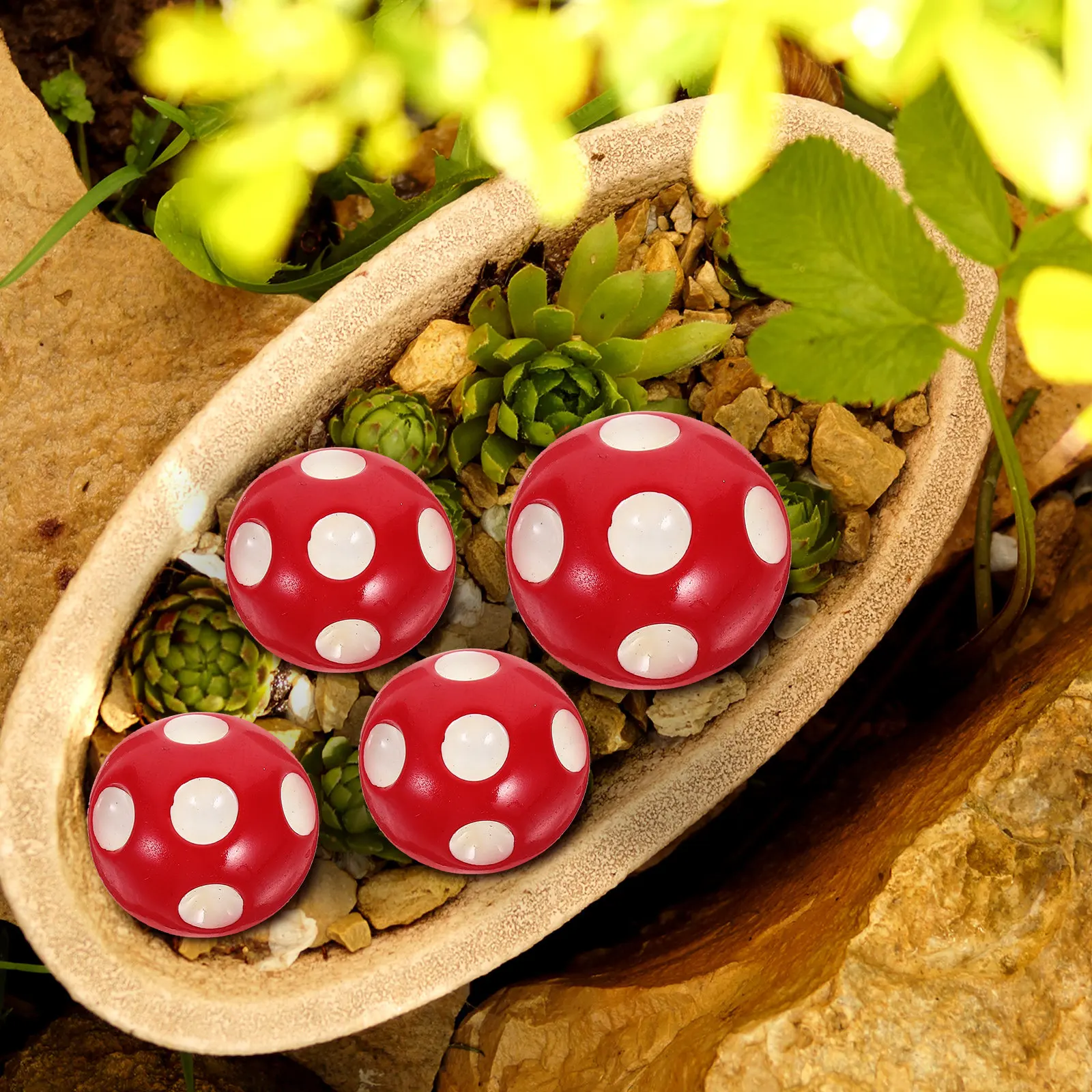 20Pcs Mini Mushroom Decorations Realistic Micro Landscape Bonsai Garden Ornaments Tiny Resin Craft Decorations for Home Outdoor