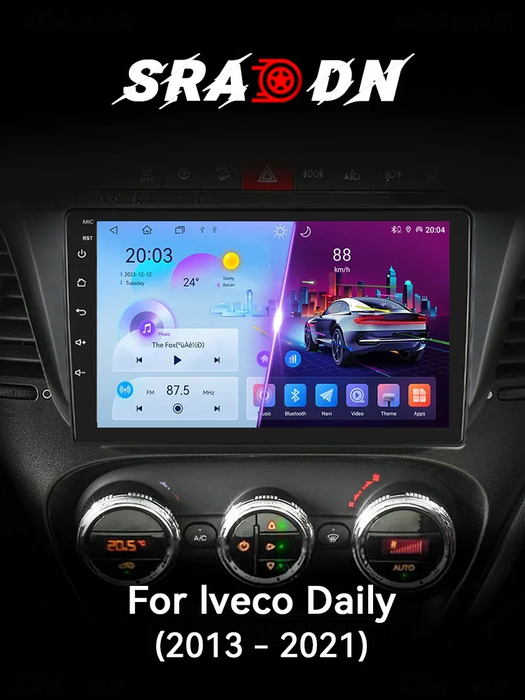Autoradio met Android-functionaliteit, GPS-navigatie, CarPlay en touchscreen voor Iveco Daily 2013 2014 2015 2016 2017 2018 2019 2020 2021. - afbeelding 2