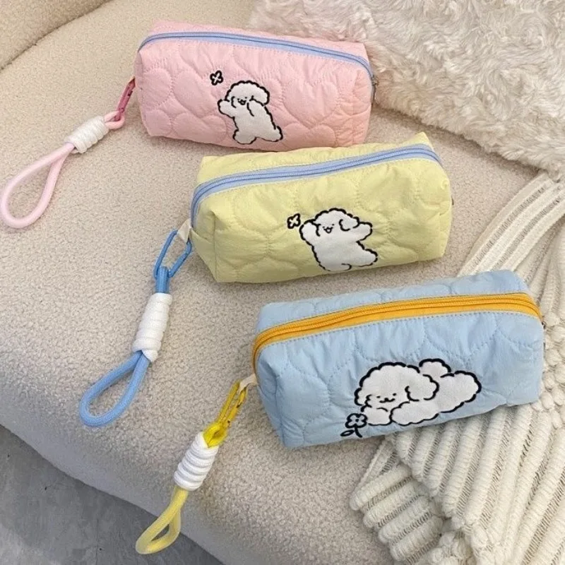 Cute Puppy borsa per il trucco di grande capacità borsa per la conservazione del rossetto per il trucco portatile del cuore della ragazza