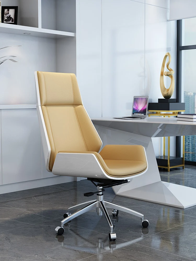 Computer chair owner high-end cowhide high back reclining large class chair, conference swivel chair, office chair