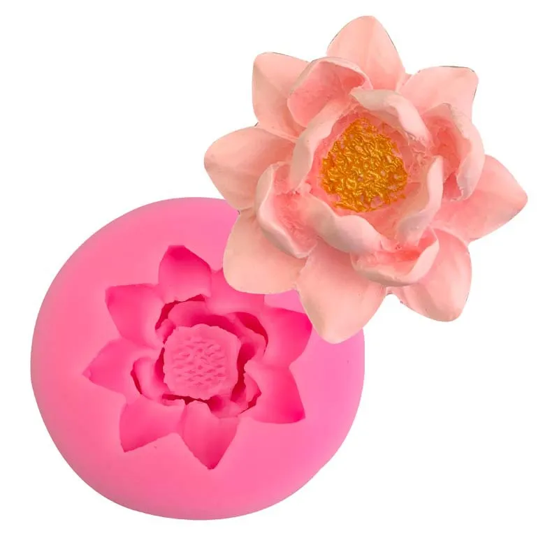 Lotus Shape Cake Mould Silicone Mold Handmade Soap Plaster Decorative Flower Decoration Mould