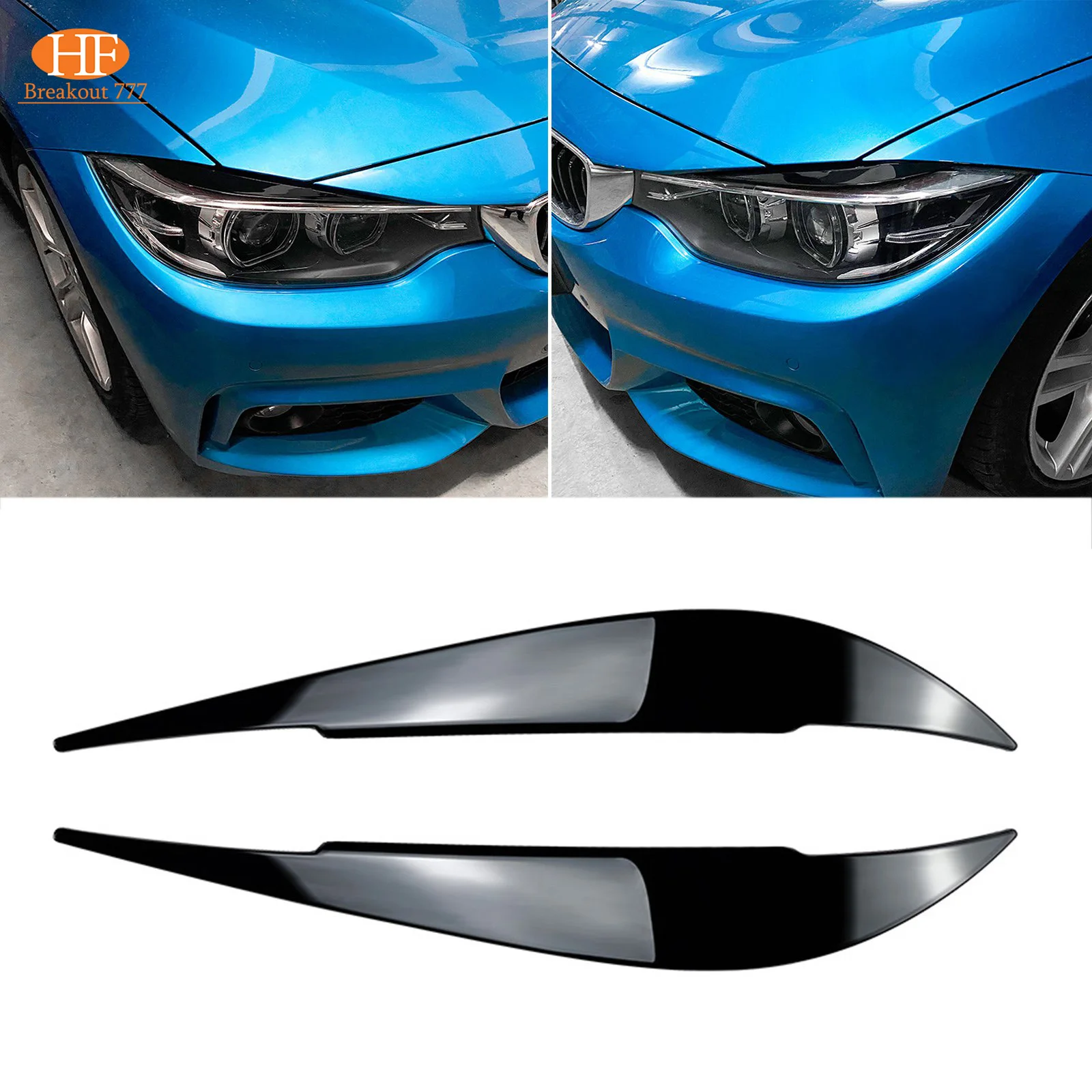 

Car Front Headlight Eyebrow Decoration Trim For BMW 4 Series F32 F33 F36 2014-2020 Headlight Eyebrows Eyelid Cover 3D Stickers