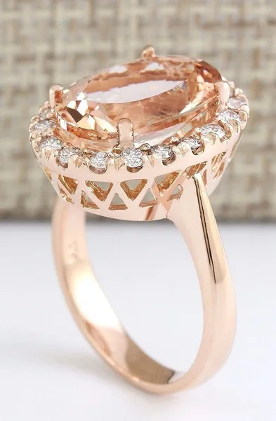 14K Rose Gold Close Women\'s Topaz Rings Stone Champagne Jewelry Bizuteria Gold Wedding Jewelry Gemstone