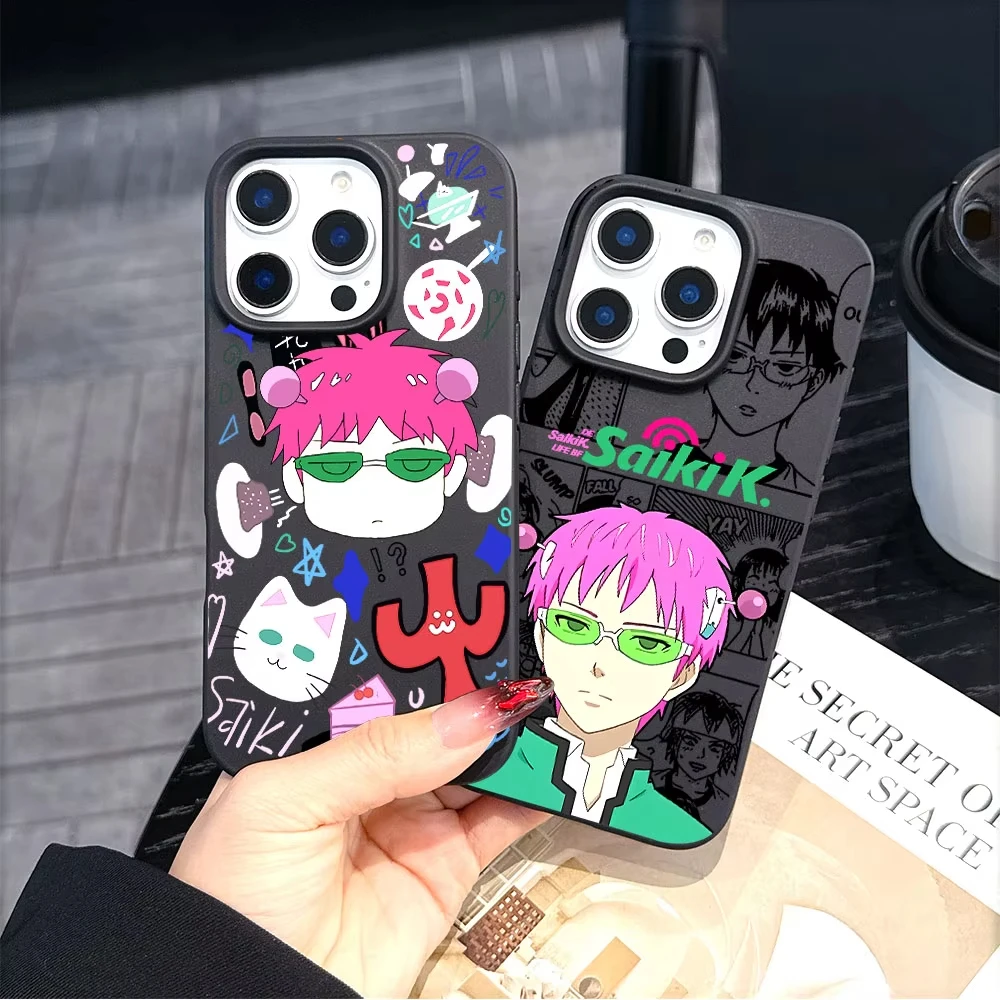 الفاخرة أنيمي S-Saiki K-Kusuo جراب هاتف آيفون 17 الهواء 16 برو ماكس 15 14 زائد 13 12 Mini 11 Pro للصدمات سيليكون الغطاء الخلفي