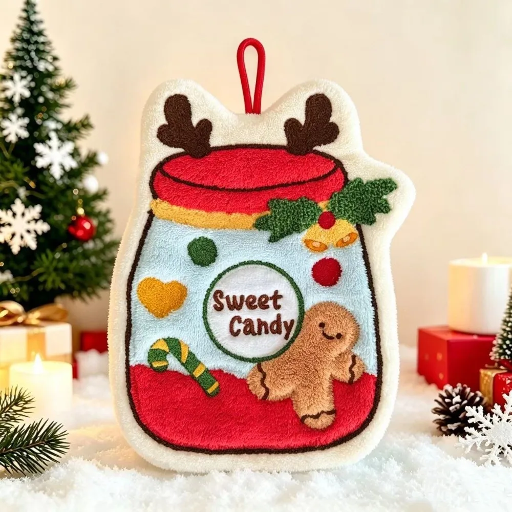 Cute Cartoon Snowman Christmas Hand Towel Coral Fleece Quick-drying Wipe Cloth Christmas Decor Absorbent Bathroom Hand Cloth