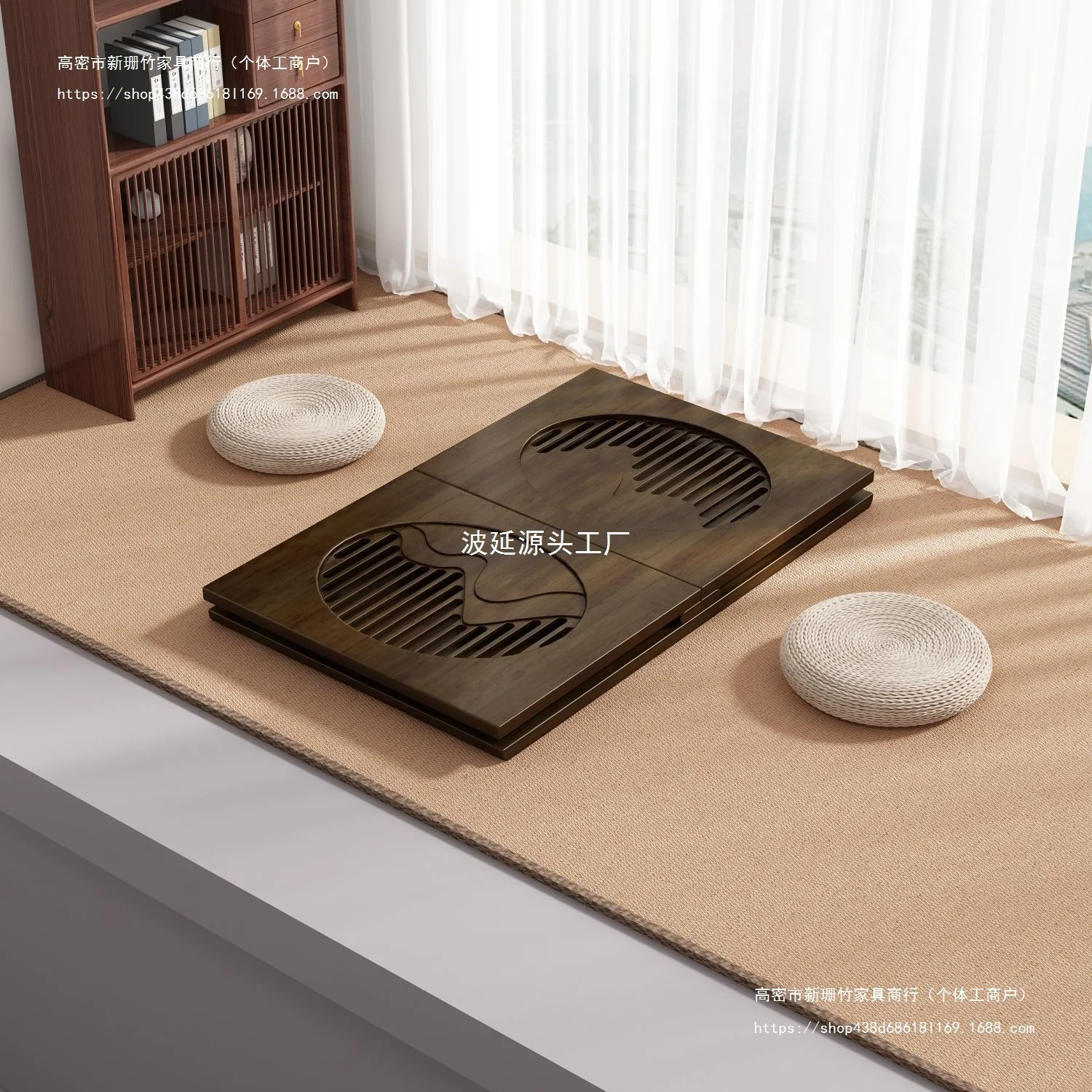 For New Chinese bay window light luxury small table kang  tatami tea  folding kang  window sill coffee