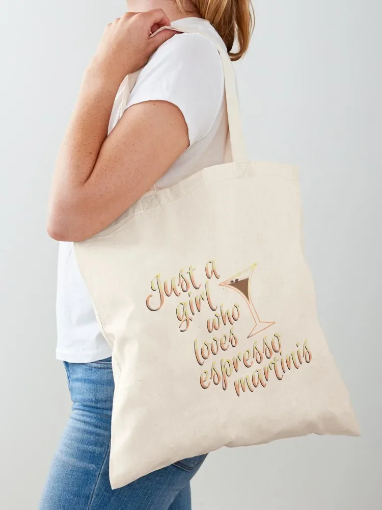 Espresso Martini Lover Just a Girl Who Loves Espresso Martinis Tote Bag large tote bag eco pack eco bag folding Fabric