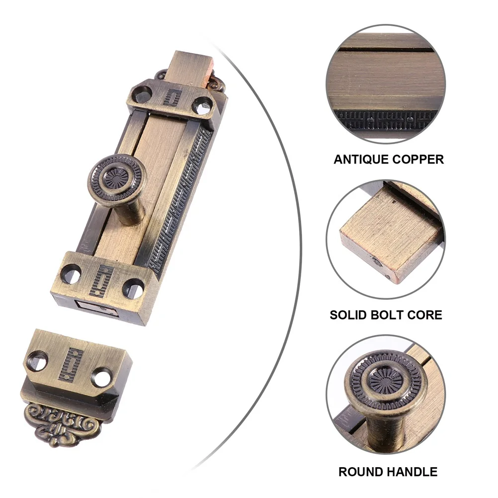 

2pcs Plug Bolt Lock Heavy Duty Rust Resistant For Bathroom Kitchen Garage Vintage Slide Door Latch Security Sliding Lock Door