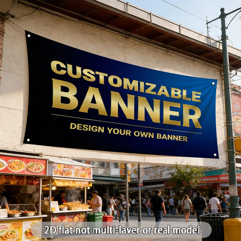 1pc a Large Banner Featuring a Custom Logo, Text, And Image, with 4 Grommets for Easy Hanging for Outdoor and Indoor Home Decor