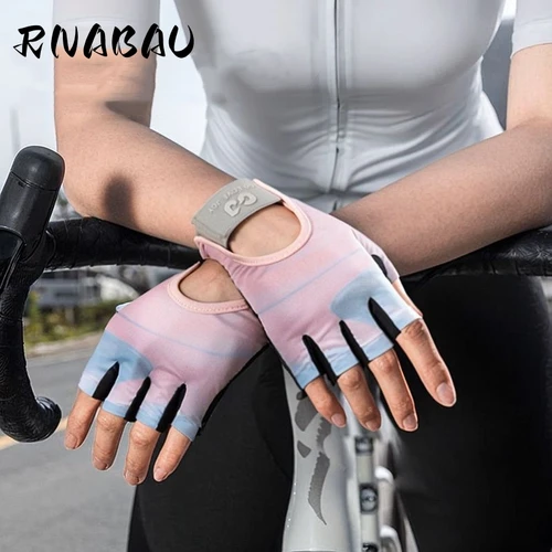 Imagen 1 del producto RNABAU, guantes de ciclismo para mujer, guantes de gimnasio de medio dedo, manopla para hombre, guantes antideslizantes transpirables, guantes de entrenamiento deportivo para Fitness