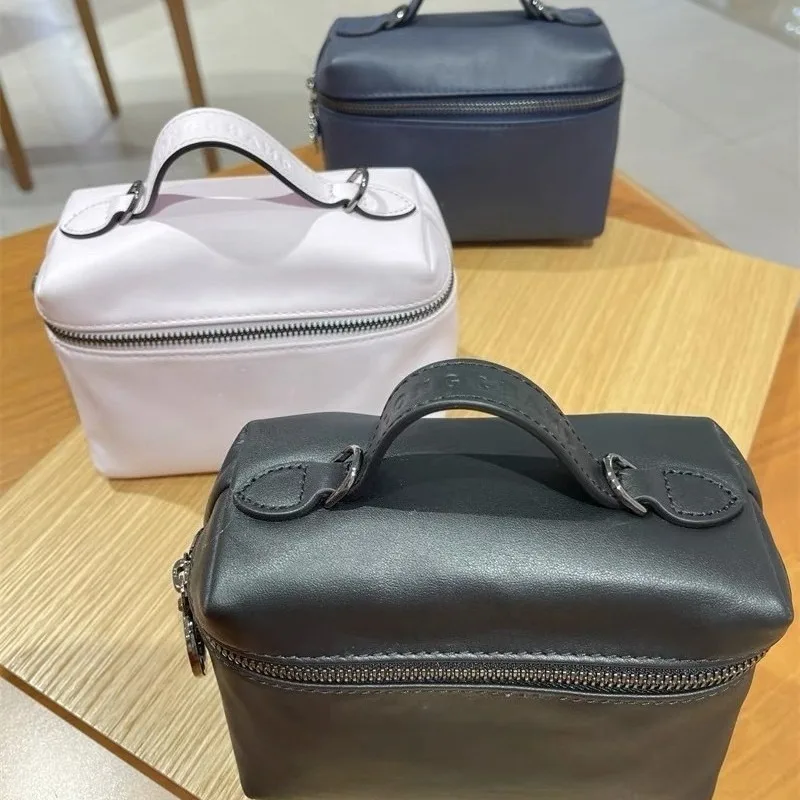 

High quality makeup bag, cowhide box bag, hand-held casual lunch box bag, small square box, hand-held shoulder crossbody bag