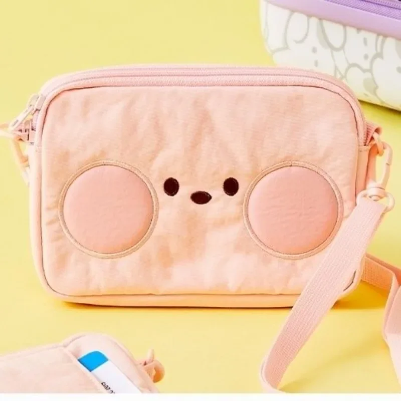 Kawaii bt21 mini série saco de viagem dos desenhos animados cooky shooky chimmy bonito ombro único saco de armazenamento diagonal presente da menina