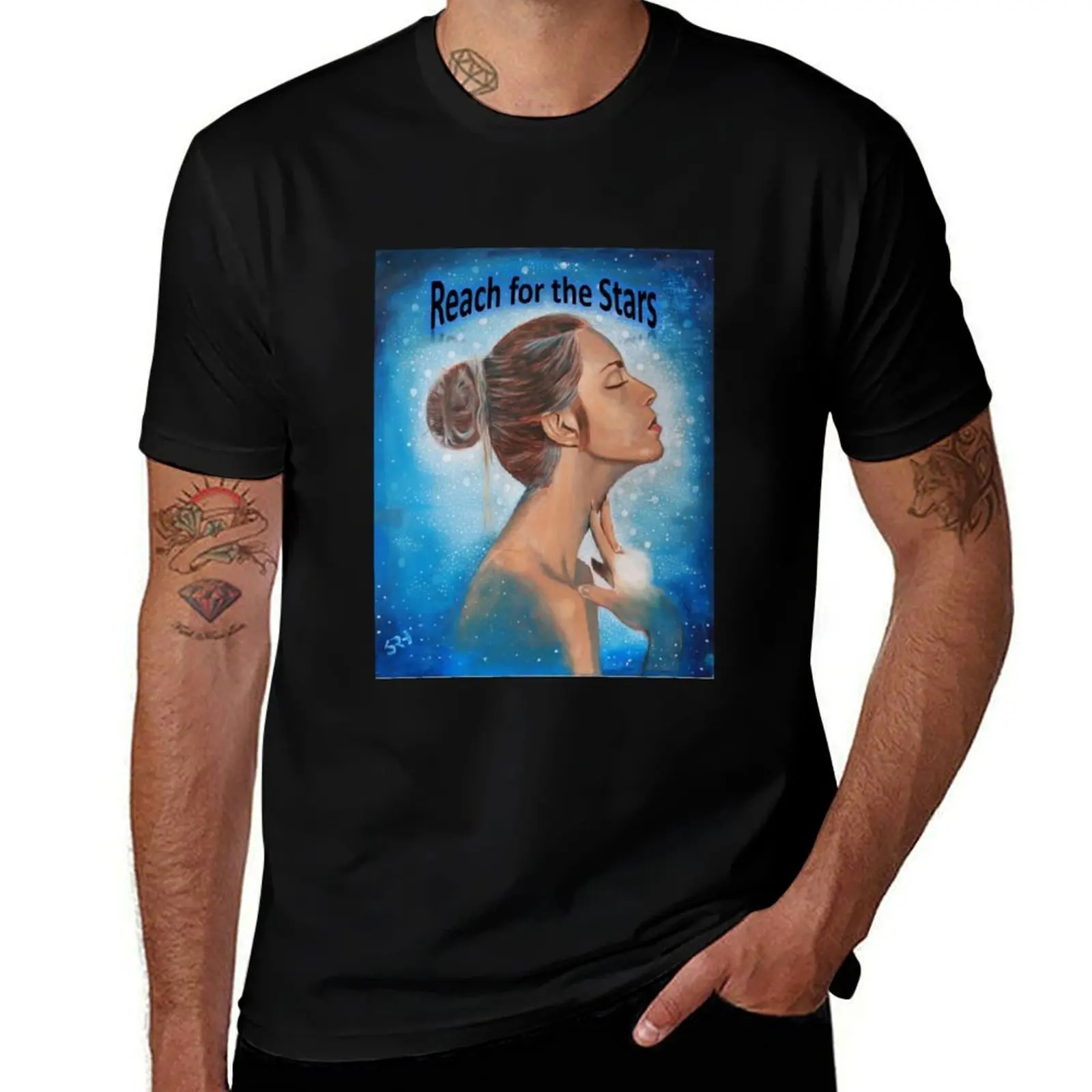 

Reach for the Stars T-Shirt croswit shirt man oversize t-shirts man designer shirts T-shirts for men cotton