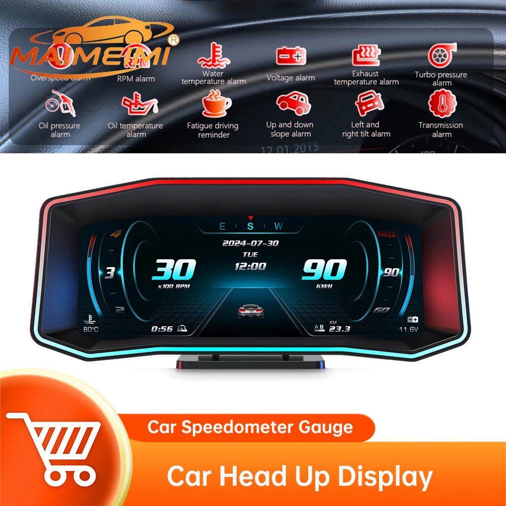 New Multi-function HUD OBD2+GPS On-board Computer RPM Turbo Oil Pressure Water Temp Average Fuel Consumption GPS Speedometer