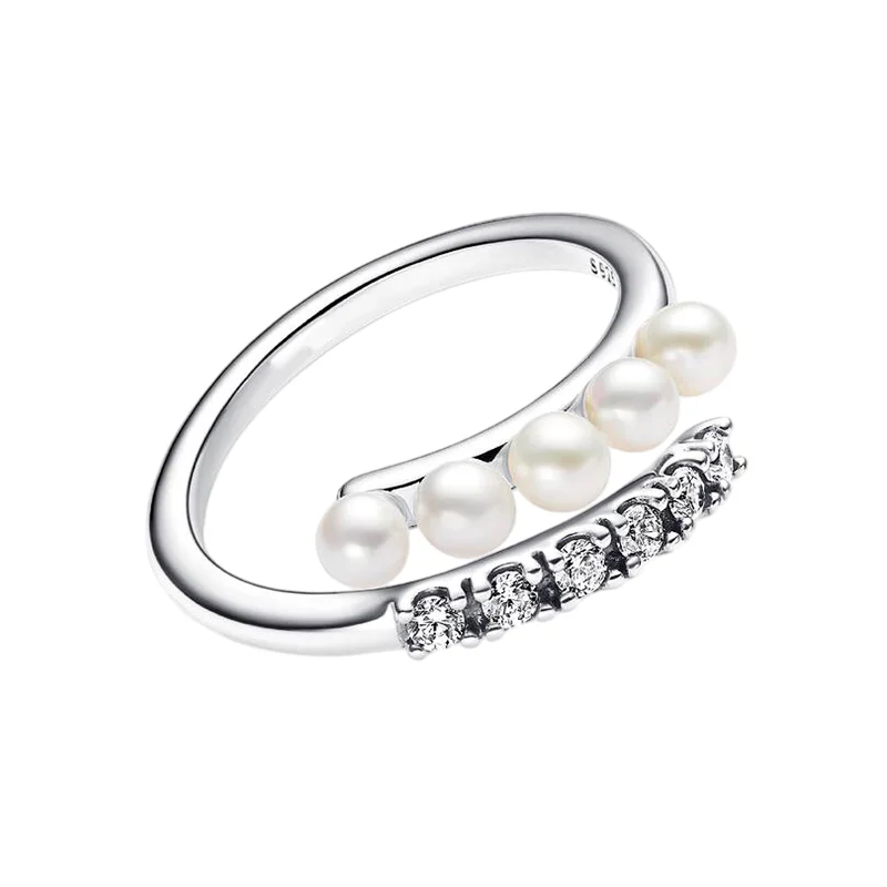 New 925 sterling silver organic design dual color ring heart-shaped friendship ring for women DIY jewelry