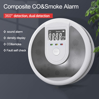 2 in 1 Independent CO Smoke Alarm Fire Protection Smoke Detector Composite Carbon Monoxide Sensor for Home Office School