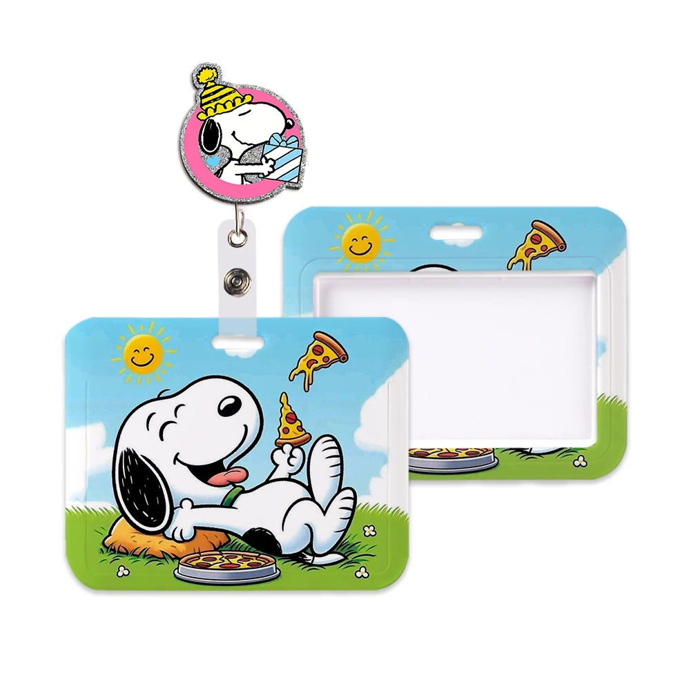 

Hot Sale Cartoon Dog Design Card Holders Sorority Reel Clip Work Card Bus Access Women Card Holder Lanyards