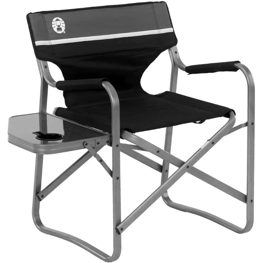 

Portable Aluminum Camp Chair with Side Table & Cup Holder, Lightweight Folding Chair for Outdoor Seating