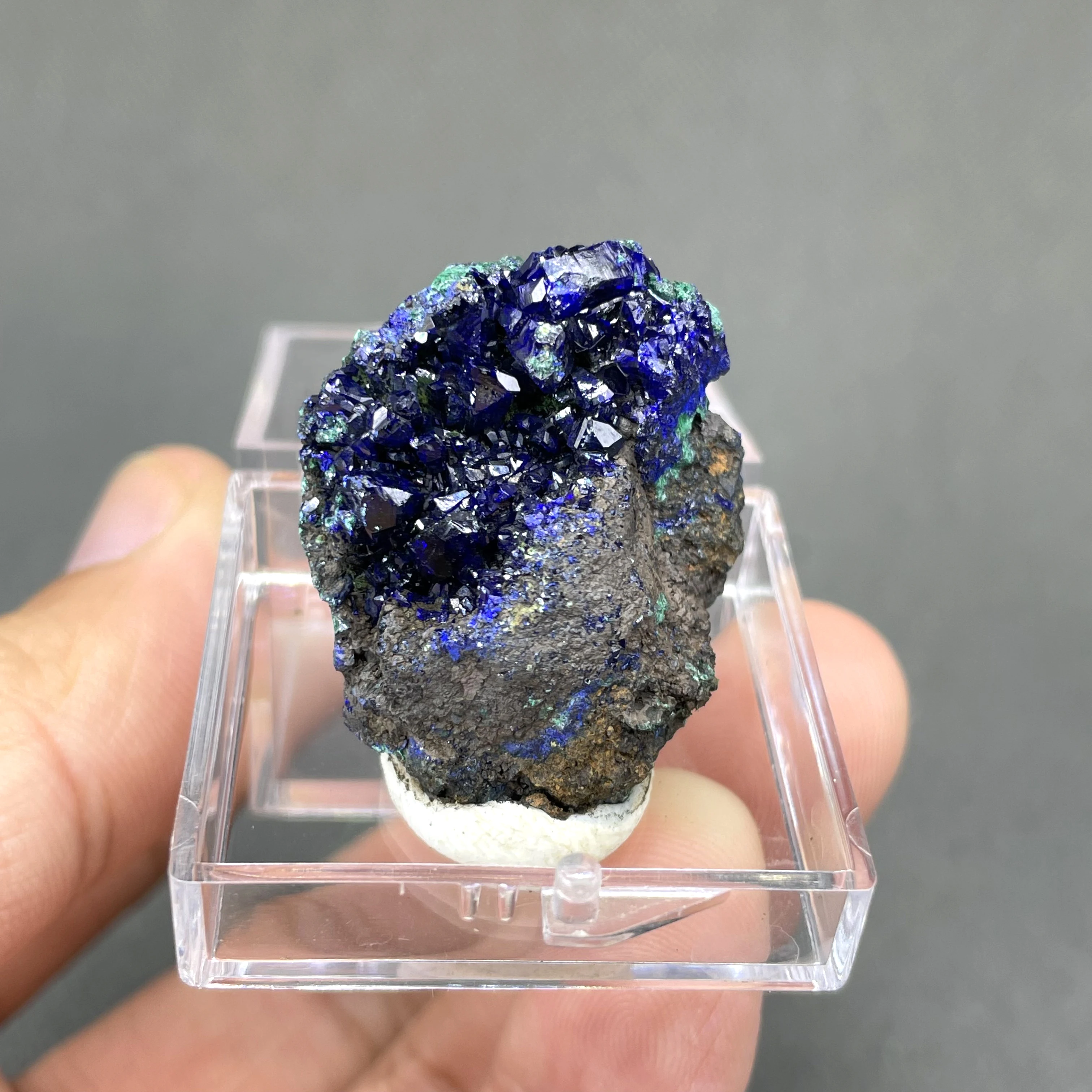 

Natural azurite mineral crystal specimen healing quartz+ box size 3.4 cm (crystals and stones Quartz crystal stones )