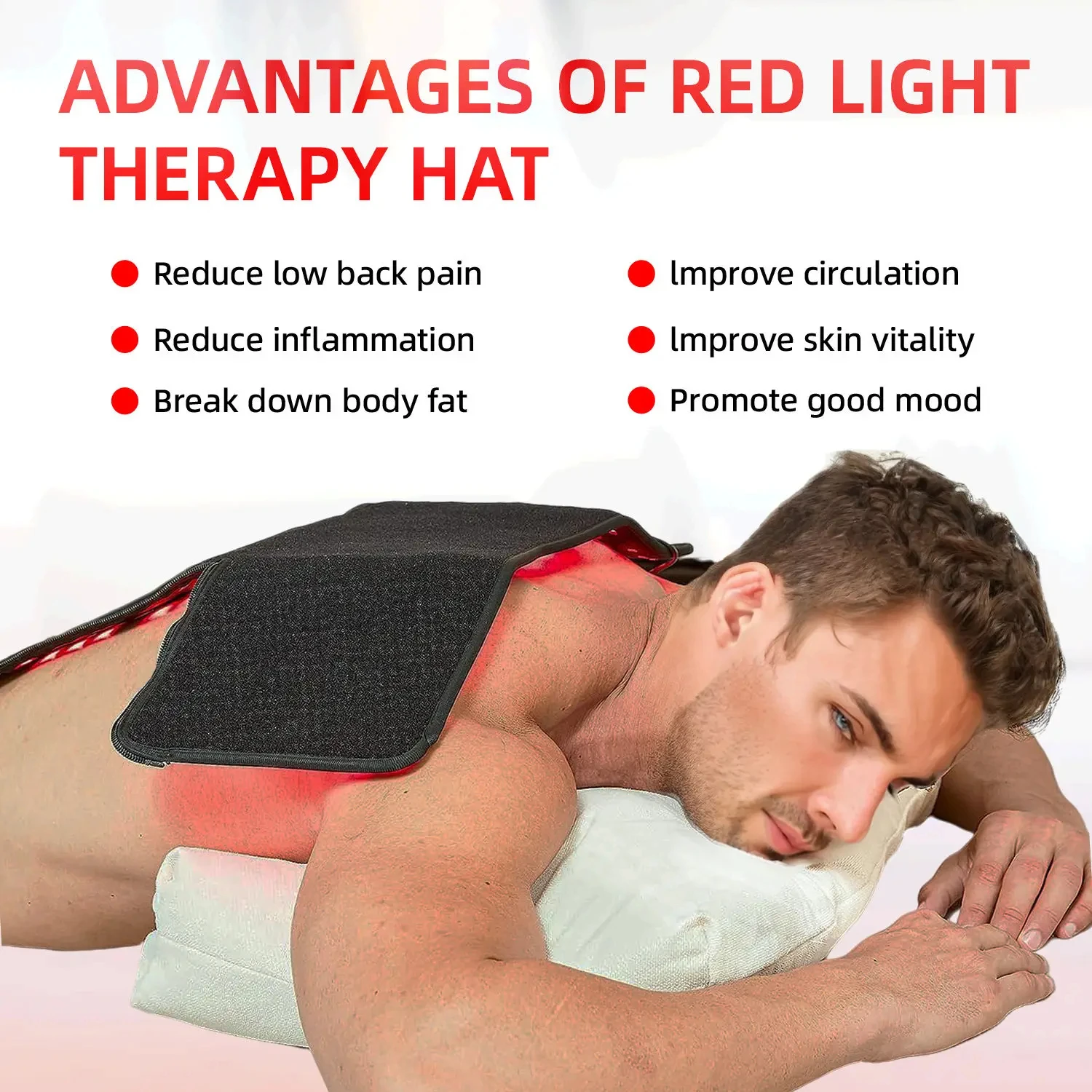 Sombrero de terapia física con luz roja LED para la pérdida de cabello, promueve el crecimiento rápido del cabello, 660nm y 850nm