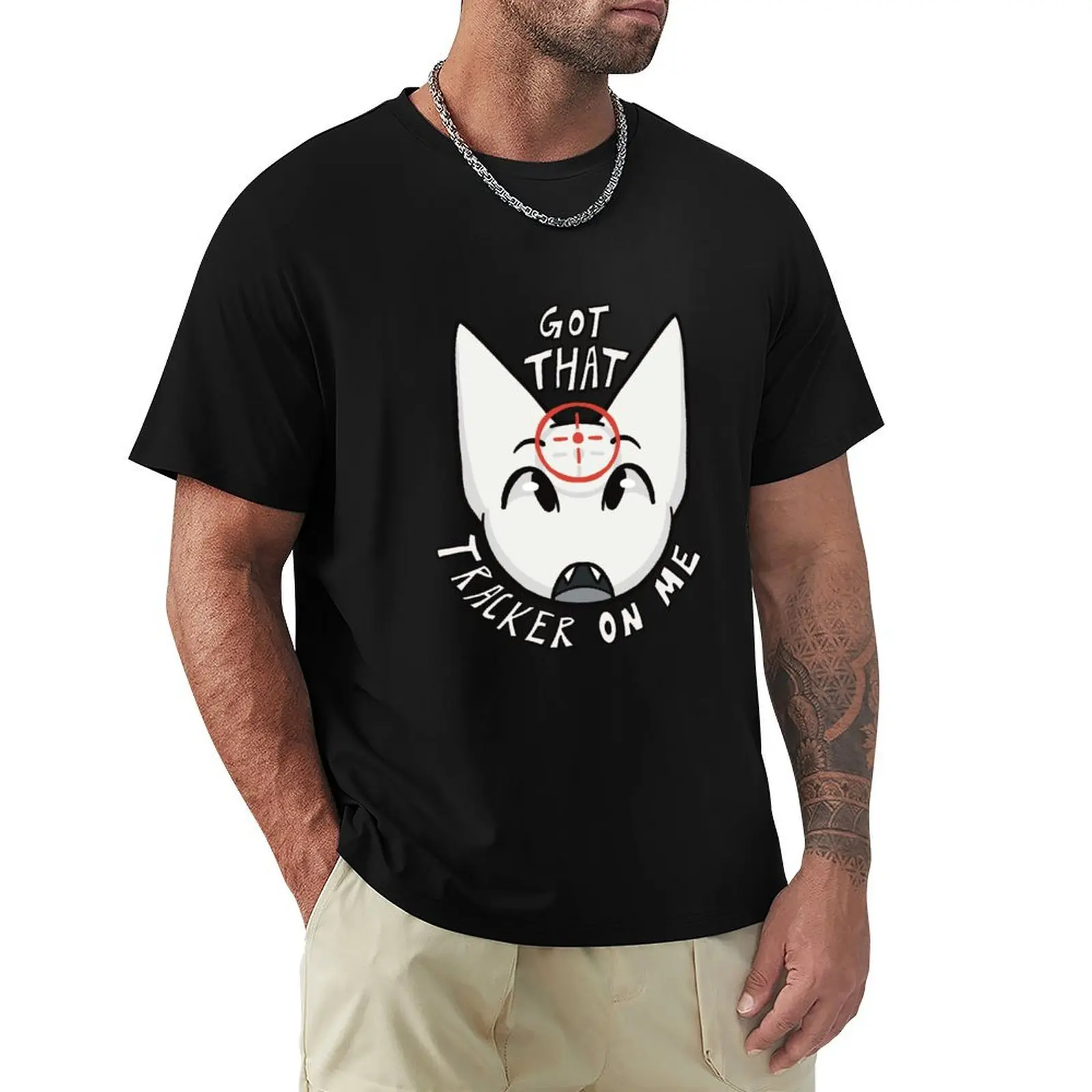 

Got That Tracker on Me Greyscale T-Shirt cotton graphic tees man t shirt Louboutins Men's clothing